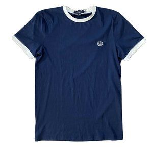Fred Perry XS Shirt Dark Blue White Crewneck Tee
